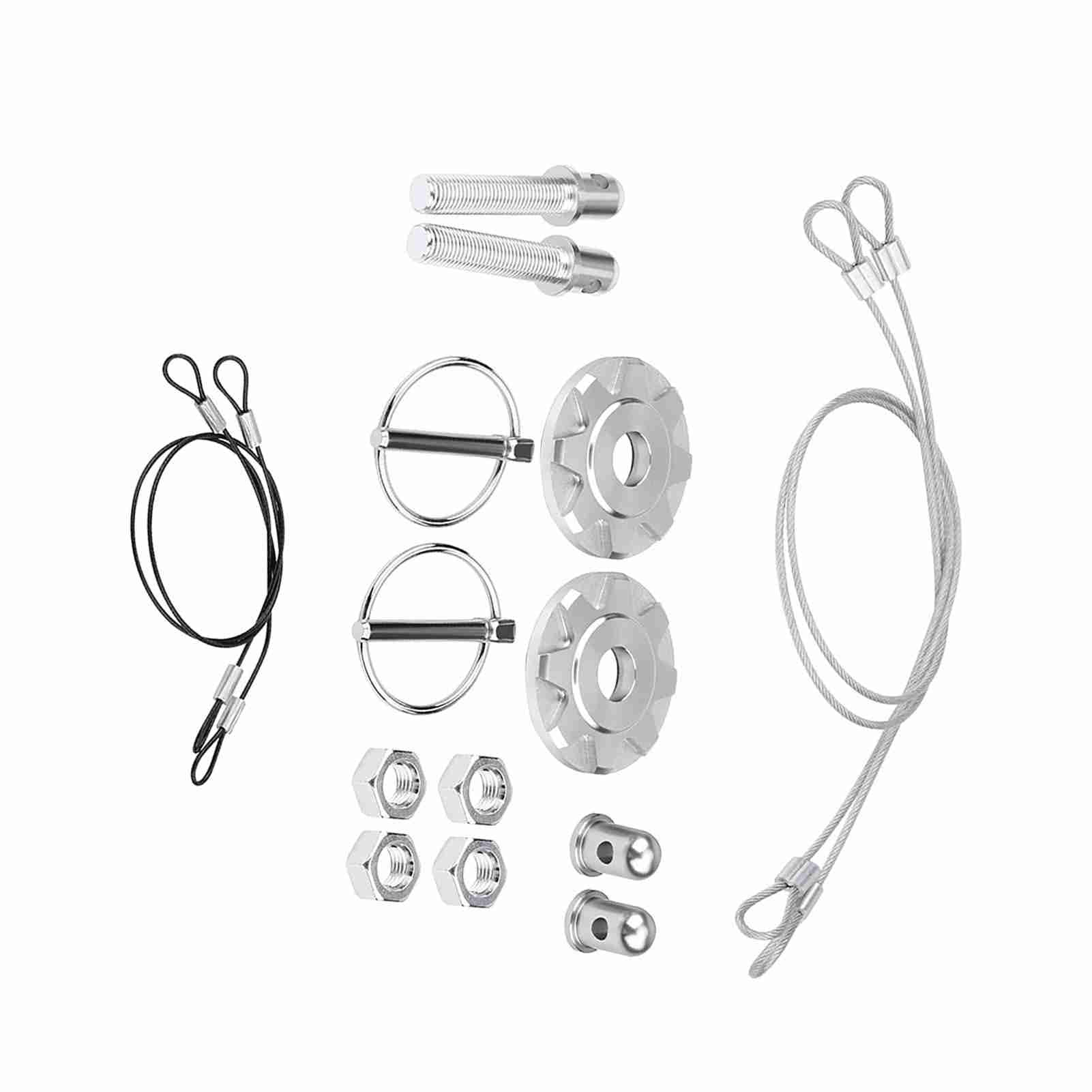 CNC Aluminiumlegierung Autos Rennsporthaube Lock Aussehen für Universelle Fahrzeuge mit Zubehör für die Meisten Autos (Silber) von Solinder