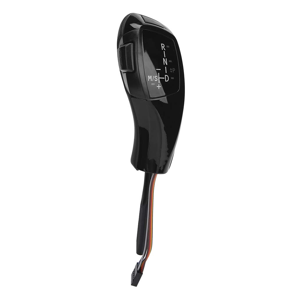 LED Automatische Zahnradverschiebungsknopf -Nachrüstkit für E46 E60 E61, Elektrosilber, Hochglanzschwarz, Kohlefasertextur, Zahnradhebel (Glänzend schwarz) von Solinder