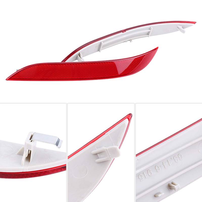 Solinder Hinter-Stoßfänger-Reflektor, Brandneu und, aus ABS-Schalen und PC-Objektiven mit Vorderen und Rechten Hinteren Reflektoren, Kompatibel für 5er E60 E61 520D 520i 523LI von Solinder