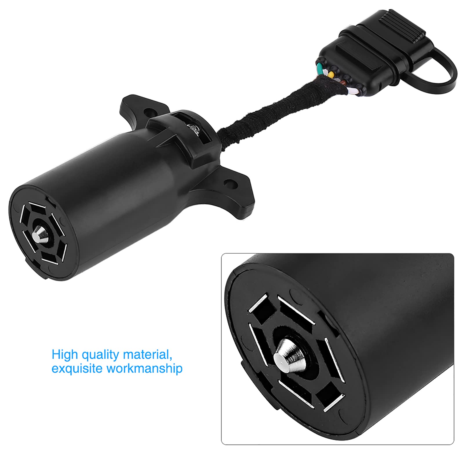 Style 7 Bis 4 Pin -Anhängeradapteranschlusskonverter für die Caravan Towbar, die Wetterfeste Staubabdeckung mit Fahrzeugende 7 Pin Rund RV Style -Stecker Zum Anhänger End 4 Pin von Solinder