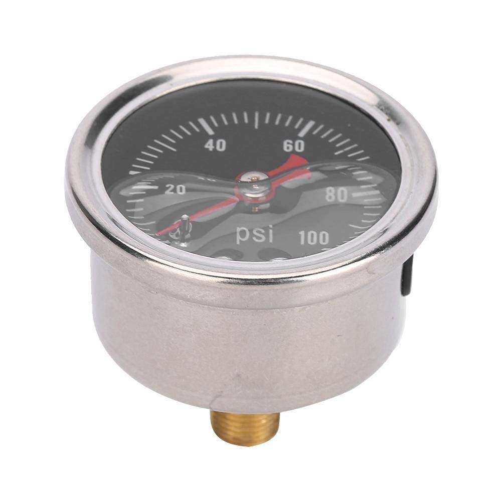 Kraftstoff-Druckanzeiger - Meter Öldruck, ABS-Universalauto-Kraftstoff-Manometer 0-100 PSI von Solomi