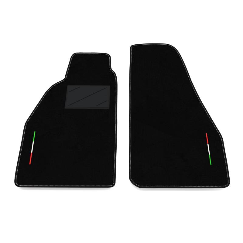 Auto-Fußmatten Kit nur vorne 2 Stück kompatibel mit Alfa Romeo Spider 916 1994-2005 | Set 2 Teppiche vorne nach Maß in Teppich, Italien-Flagge von Somer Car