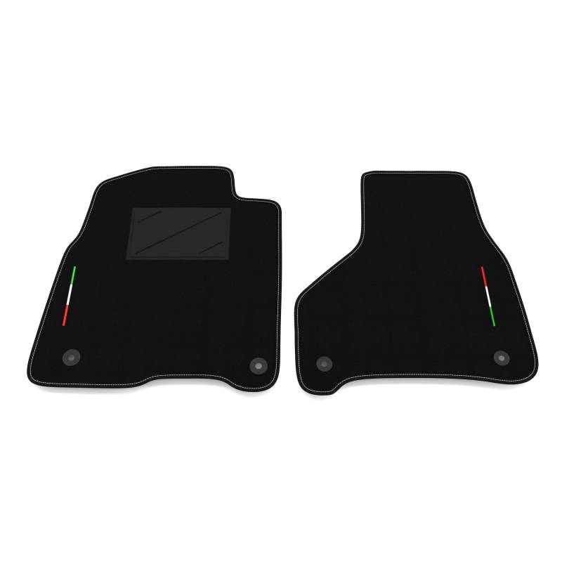 Auto-Fußmatten Kit nur vorne 2 Stück kompatibel mit Dodge RAM 1500 - Crew Cab 2009-2024 | Set 2 Teppiche vorne nach Maß in Teppich, Italien-Flagge von Somer Car
