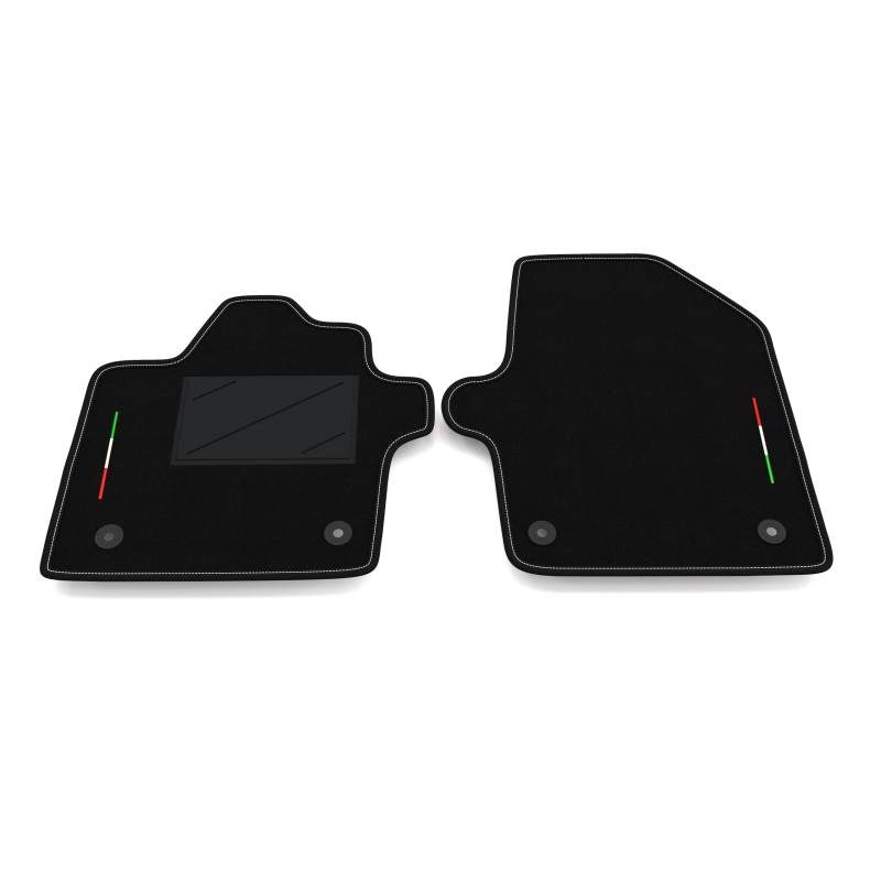 Auto-Fußmatten Kit nur vorne 2 Stück kompatibel mit Kia EV6 2021-2025 | Set 2 Teppiche vorne nach Maß in Teppich, Italien-Flagge von Somer Car