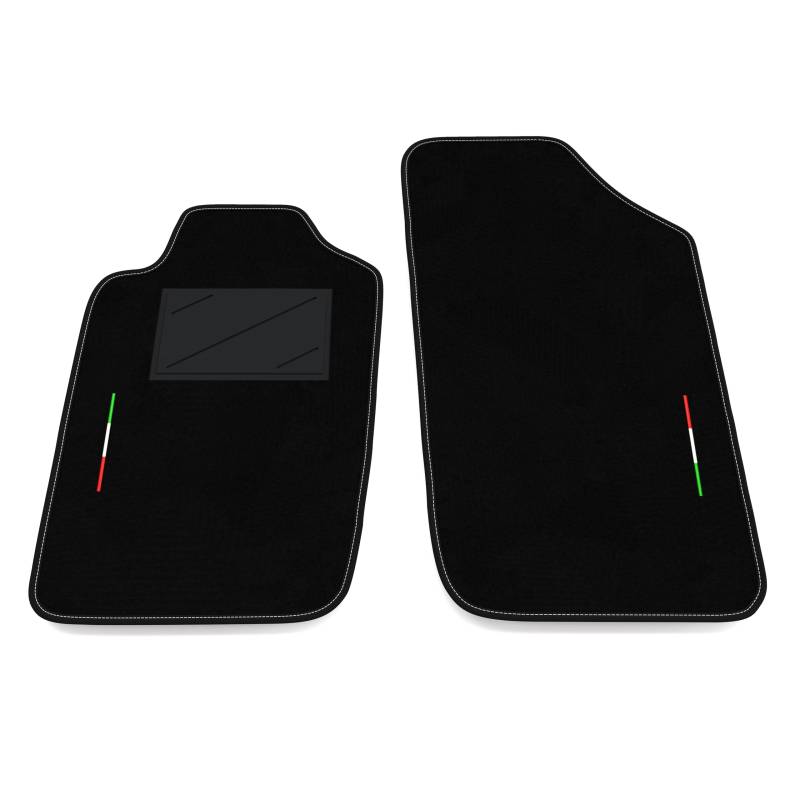 Auto-Fußmatten Kit nur vorne 2 Stück kompatibel mit Peugeot 206 CC - Coupé Cabrio 2001-2007 - ohne Befestigungshaken | Set 2 Teppiche vorne nach Maß in Teppich, Italien-Flagge von Somer Car