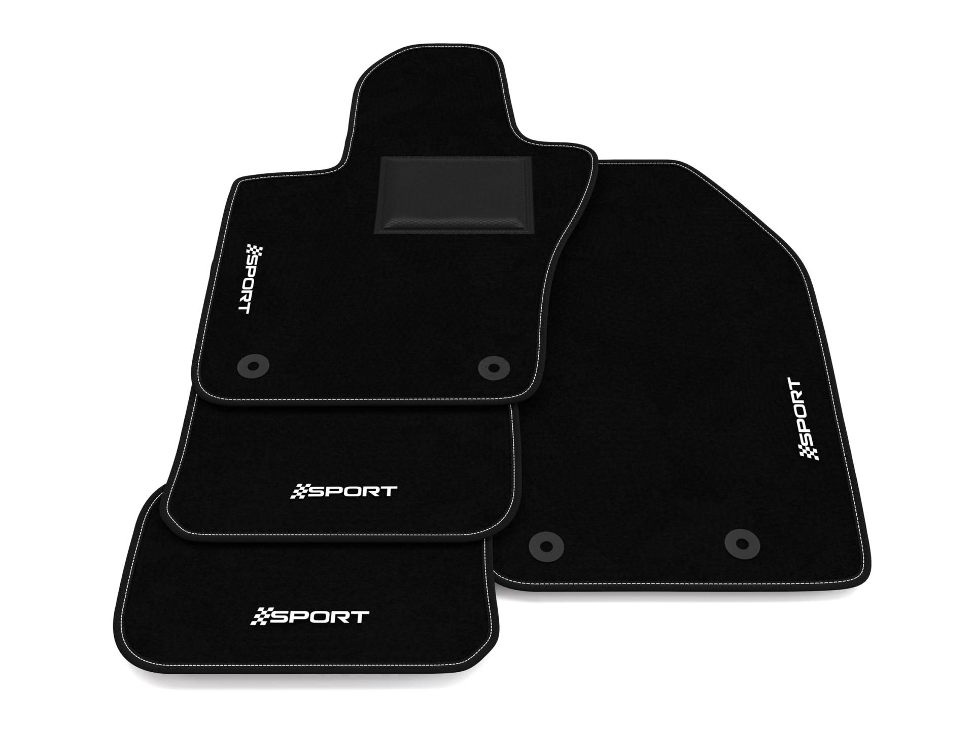Fußmatten kompatibel mit Jeep Renegade 2014-2024 – Abstand der Befestigungspunkte (Beifahrer) 20 cm, Sport Stickerei, maßgeschneidertes Auto-Fußmatten-Set, Teppich Set von Somer Car