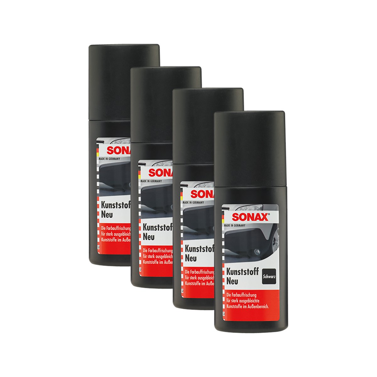 SONAX 4X 04091000 Kunststoff Neu Schwarz Kunststoffpflege 100ml von SONAX