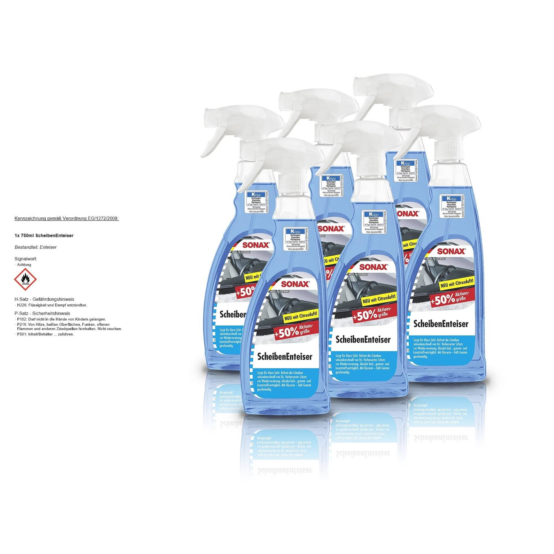 SONAX Scheibenenteiser Scheiben-Entfroster Sprühflasche Enteiserspray 6x 750ml SONAX Scheibenenteiser Scheiben-Entfroster Sprühflasche Enteiserspray 6x 750ml von SONAX