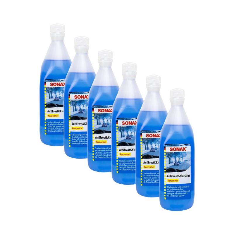 SONAX 6X 03321000 AntiFrost&KlarSicht Konzentrat Frostschutz Citrusduft 250ml von SONAX