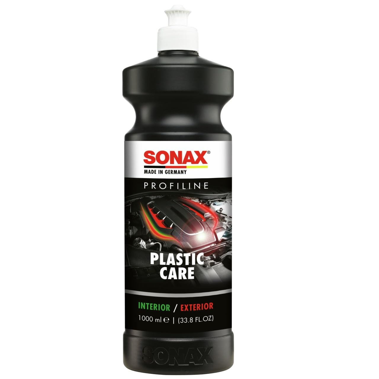 SONAX PROFILINE PlasticCare (1 Liter) Kunststoffpfleger frischt Farben auf, gibt dezenten Glanz und kaschiert Vermattungen und Kratzer auf Kunststoff, Art-Nr. 02054050 von SONAX