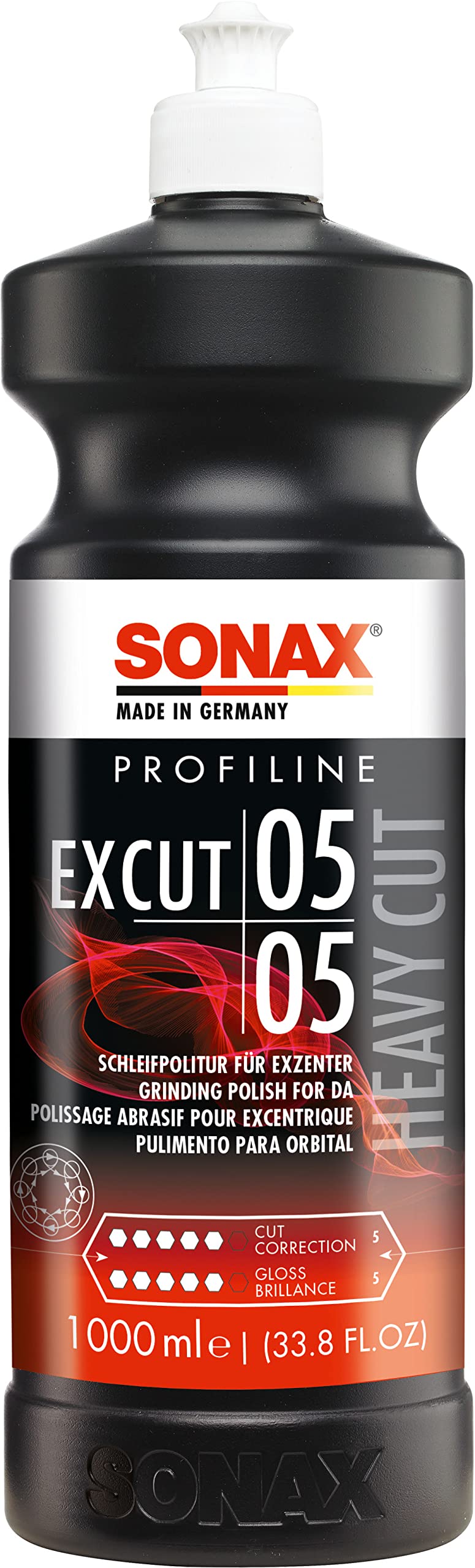 SONAX PROFILINE ExCut 05-05 (1 Liter) Schleifpolitur zum Abschleifen von verkratzten oder lokal angeschliffenen Lackschichten / Art-Nr. 02453000 von SONAX