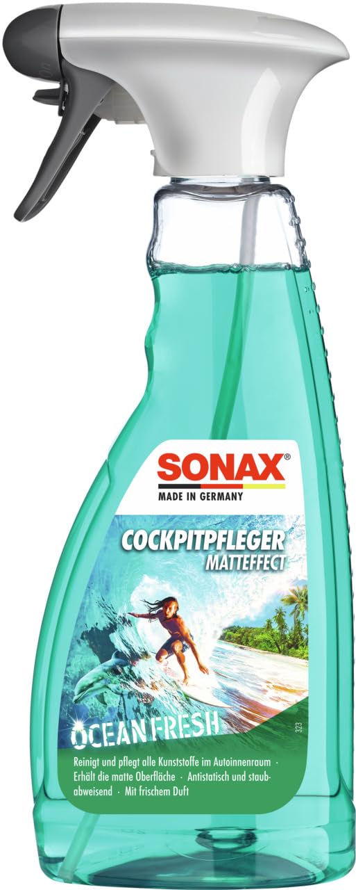 SONAX CockpitPfleger Matteffect Ocean-Fresh (500 ml) reinigt und pflegt alle Kunststoffteile im Auto | Art-Nr. 03642410 von SONAX