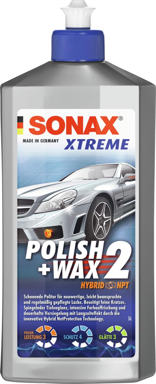 SONAX XTREME Polish+Wax 2 (500 ml) schonende Politur für neuwertige, leicht beanspruchte & regelmäßig gepflegte Lacke, Art-Nr. 02072000 von SONAX