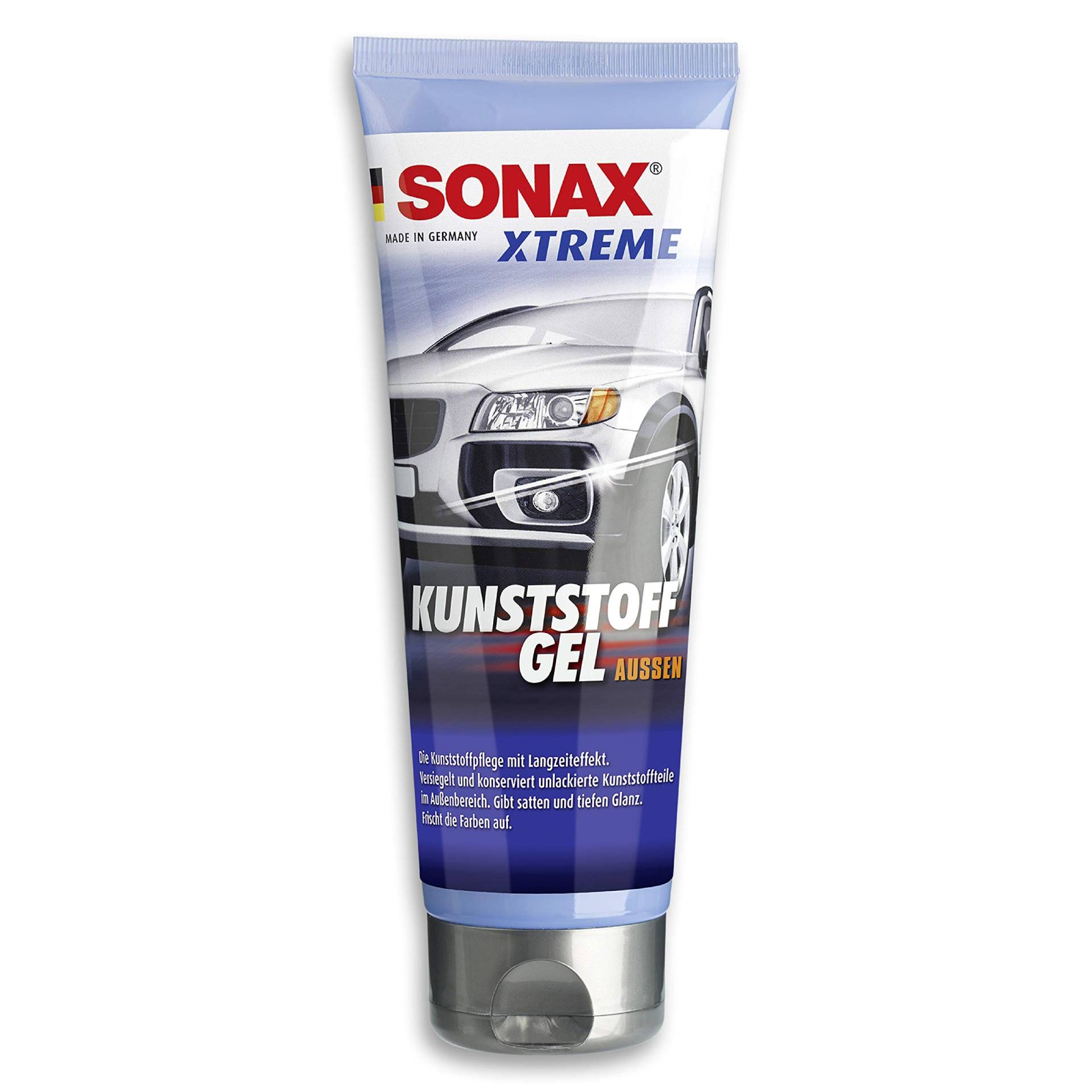 SONAX XTREME KunststoffGel Außen NanoPro (250 ml) Kunststoffreiniger pflegt unlackierte Kunststoffteile im Außenbereich von Fahrzeugen, Art-Nr. 02101410 von SONAX