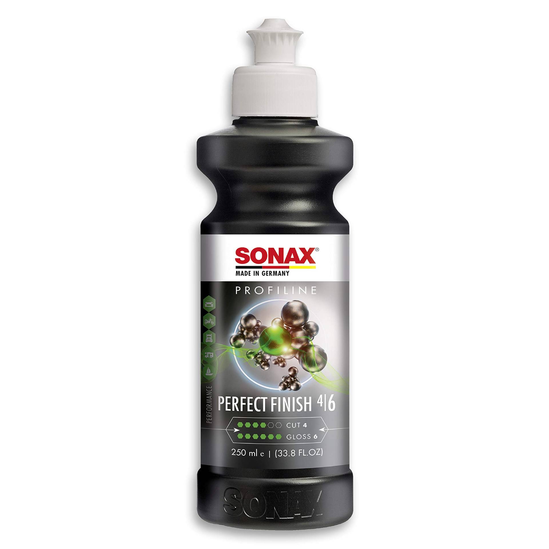 SONAX PROFILINE PerfectFinish (250 ml) Finishpolitur zum 1-stufigen Polieren von lokal ausgeschliffenen Lackschäden wie Staubeinschlüssen oder Läufern, Art-Nr. 02241410 von SONAX