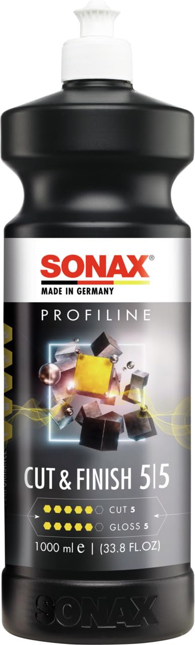 SONAX PROFILINE Cut+Finish (1 Liter) Einstufenpolitur mit Glanzfinish für mittlere Verkratzungszustände, Art-Nr. 02253000 von SONAX