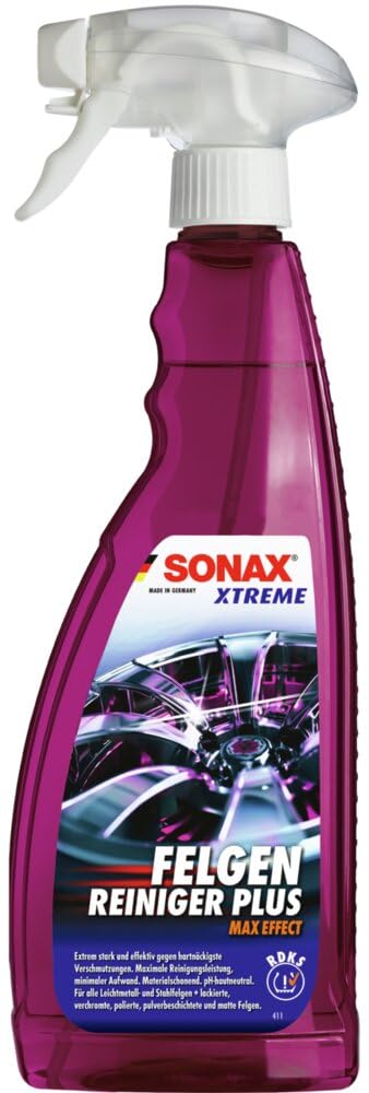 SONAX XTREME FelgenReiniger PLUS (750 ml) hochwirksamer Spezialreiniger für alle Stahl- & Leichtmetallfelgen - auch lackierte, verchromte & matte, Art-Nr. 02304000 von SONAX