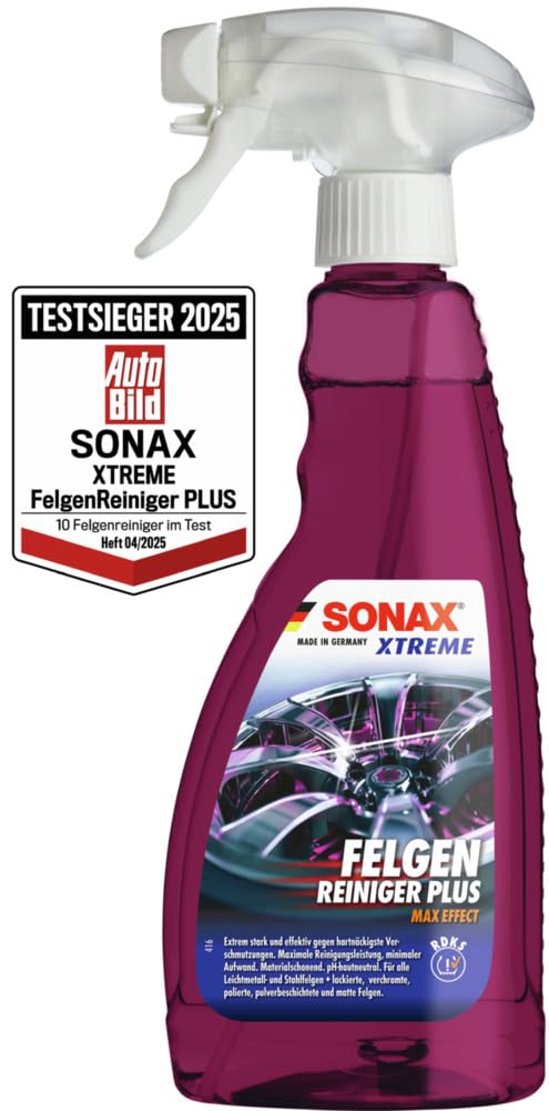 SONAX XTREME FelgenReiniger PLUS (500 ml) effiziente Reinigung aller Leichtmetall- und Stahlfelgen sowie lackierte, verchromte und polierte Felgen | Art-Nr. 02302090 von SONAX