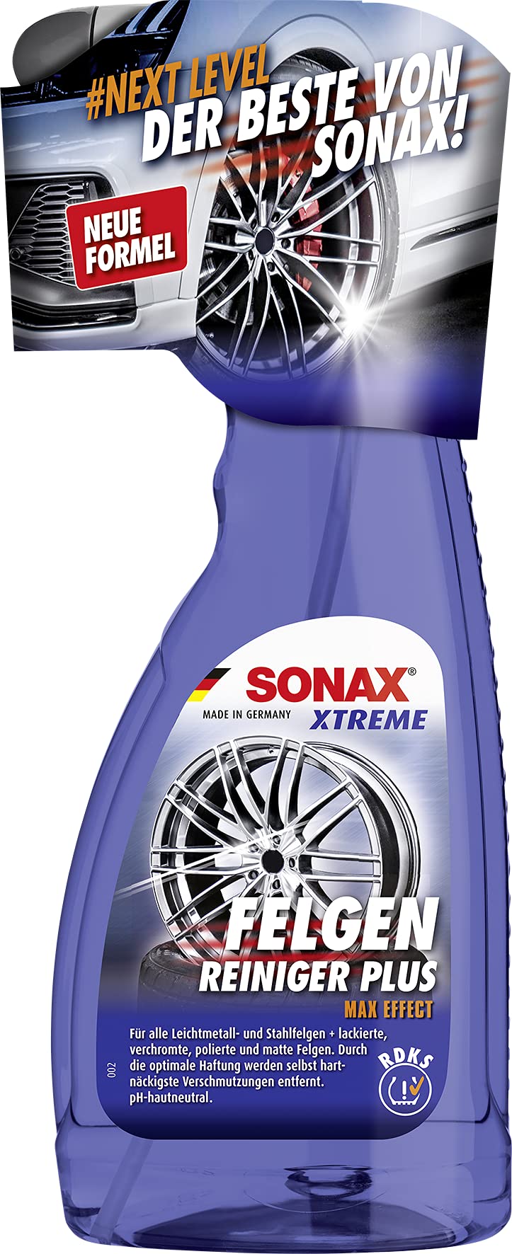 SONAX XTREME FelgenReiniger PLUS (500 ml) effiziente Reinigung aller Leichtmetall- und Stahlfelgen sowie lackierte, verchromte und polierte Felgen | Art-Nr. 02302090 von SONAX