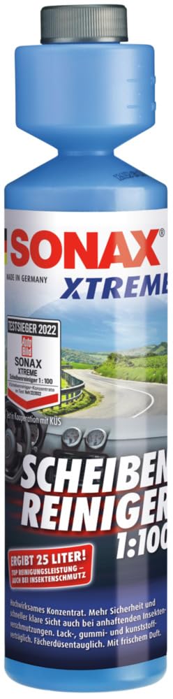 SONAX XTREME ScheibenReiniger 1:100 (250 ml) sorgt sekundenschnell für klare Sicht | Art-Nr. 02711410 , (1er Pack) von SONAX