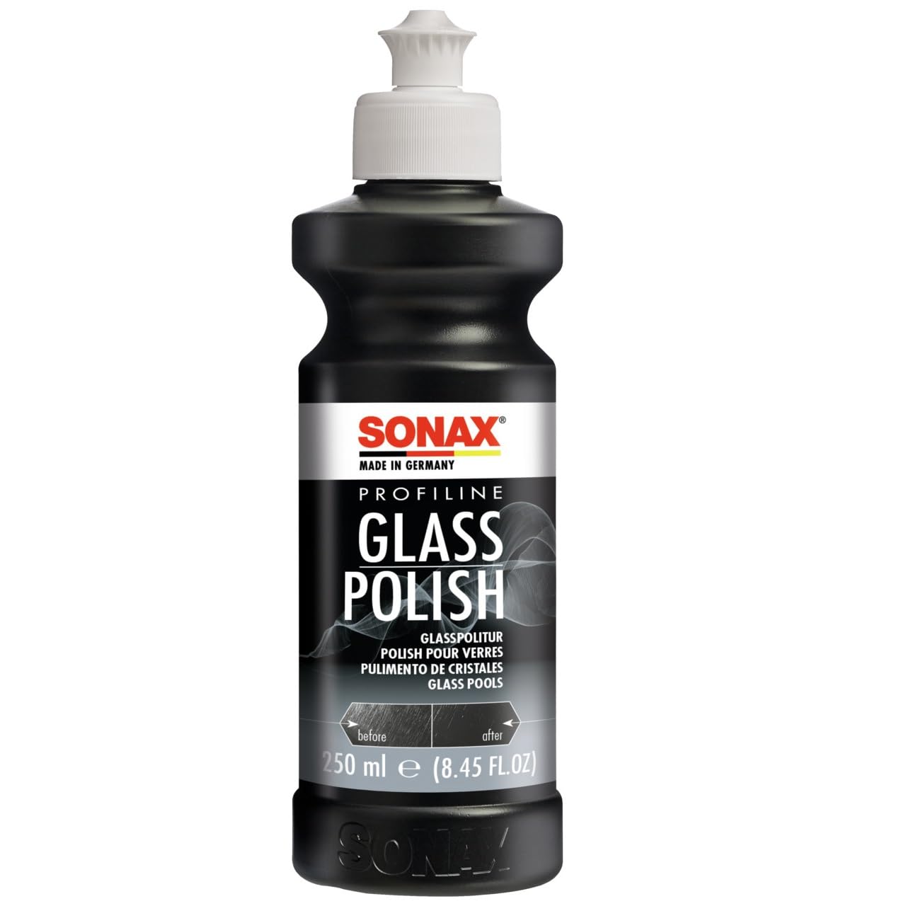 SONAX PROFILINE GlassPolish (250 ml) Glaspolitur zum Entfernen von leichten Verkratzungen, Vermattungen und Verätzungen aus Echtglas / Art-Nr. 02731410 von SONAX