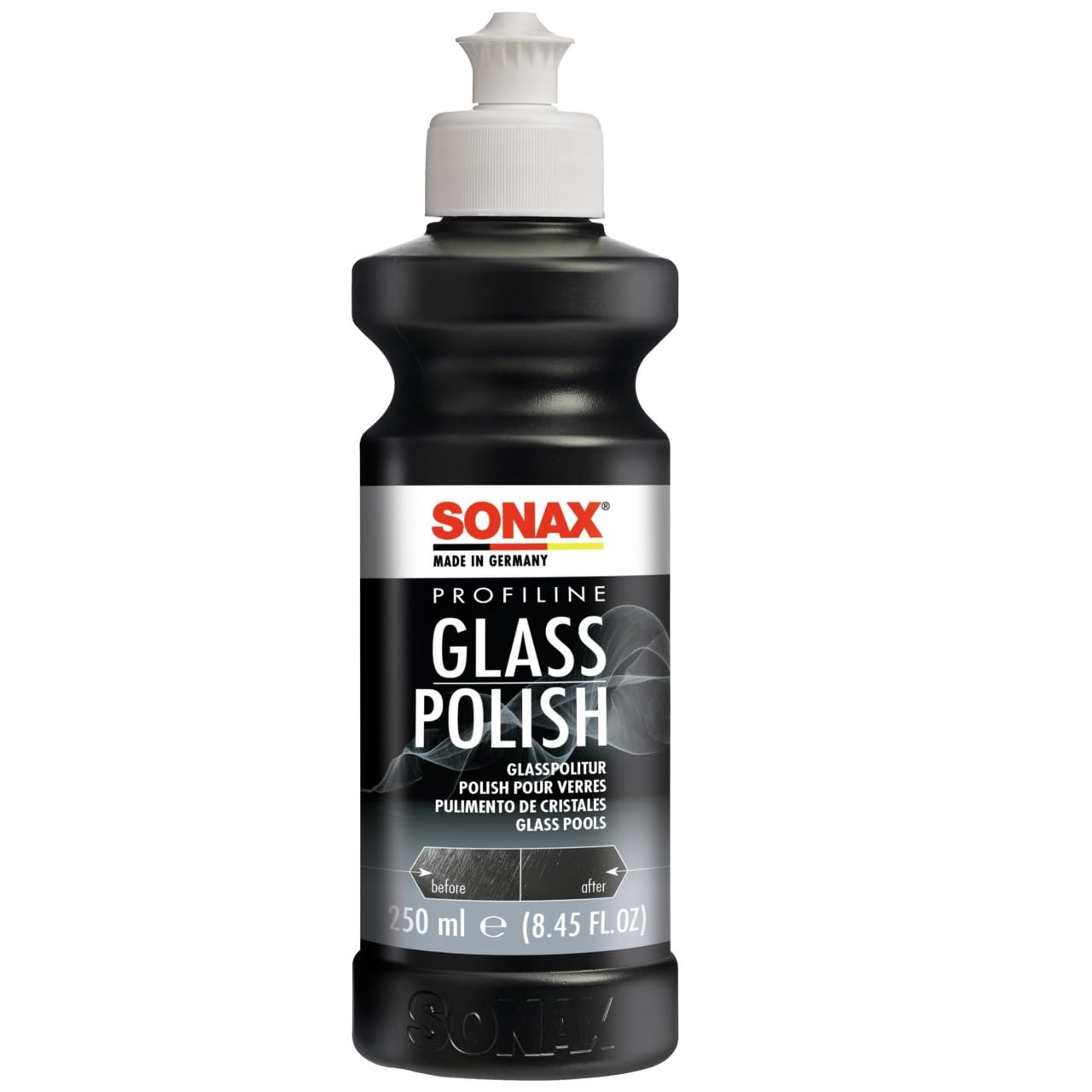 SONAX PROFILINE GlassPolish (250 ml) Glaspolitur zum Entfernen von leichten Verkratzungen, Vermattungen und Verätzungen aus Echtglas/Art-Nr. 02731410 von SONAX