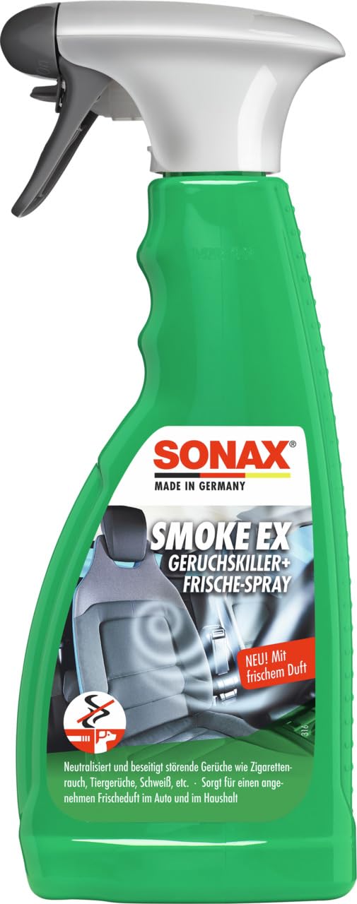 SONAX SmokeEx Geruchskiller + Frische-Spray (500 ml) befreit Textilien zuverlässig und langanhaltend von störenden und unangenehmen Gerüchen | Art-Nr. 02922410 von SONAX
