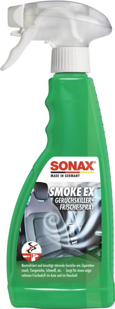 SONAX SmokeEx Geruchskiller & Frische-Spray (500 ml) befreit Textilien zuverlässig und lang anhaltend von störenden und unangenehmen Gerüchen | Art-Nr. 02922410 von SONAX