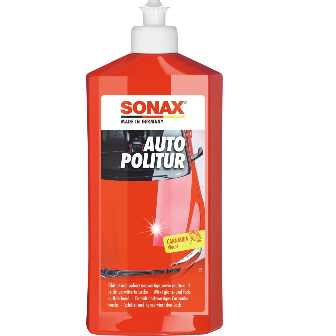 SONAX AutoPolitur (500 ml) für neuwertige, matte und leicht verwitterte Bunt- und Metallic-Lacke | Art-Nr. 0300200 von SONAX