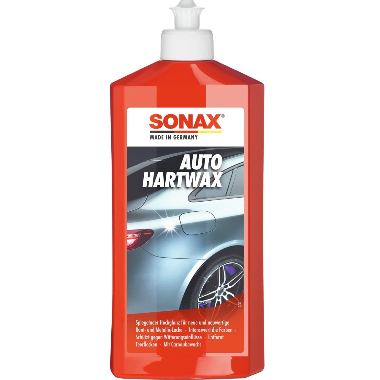 SONAX AutoHartWax (500 ml) flüssiges Hartwachs, für neue & neuwertige Bunt- & Metallic-Lacke, Art-Nr. 03012000 von SONAX