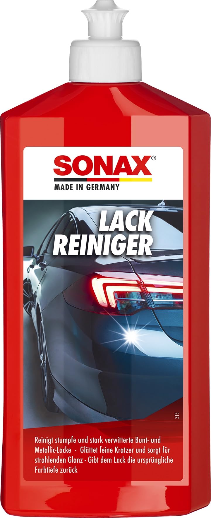 SONAX LackReiniger (500 ml) kraftvolle Politur für stumpfe und stark verwitterte Bunt- und MetallicLacke | Art-Nr. 03022000 von SONAX