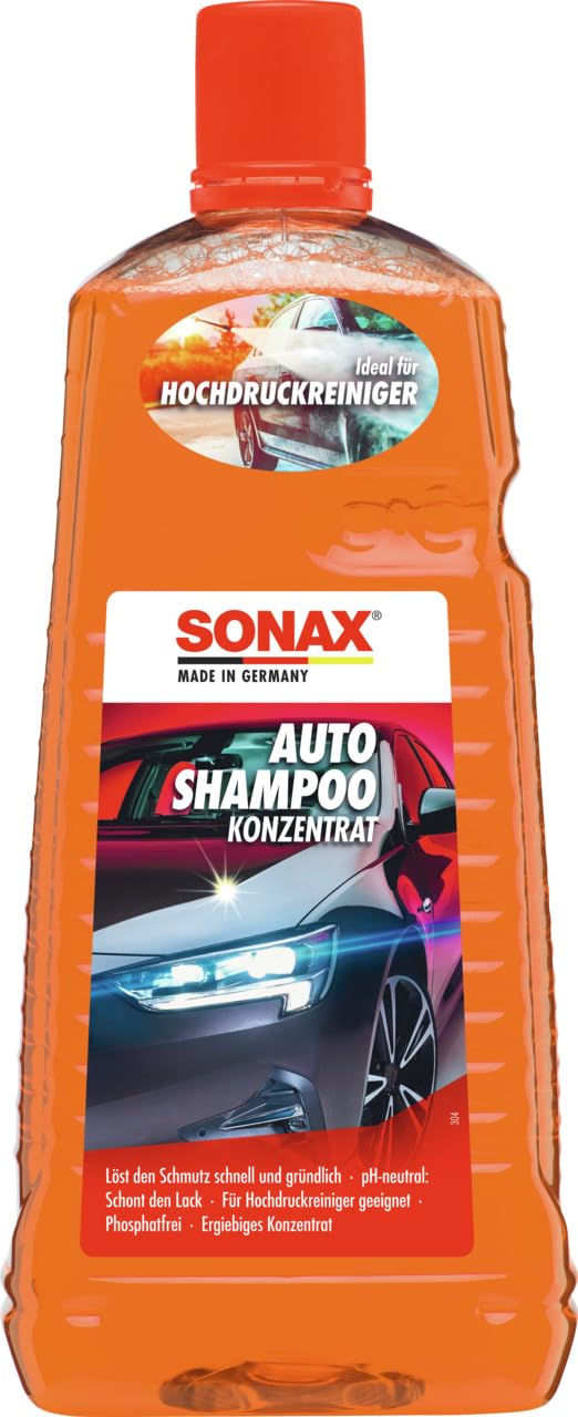 SONAX AutoShampoo Konzentrat (2 Liter) durchdringt und löst Schmutz gründlich, ohne Angreifen der Wachs-Schutzschicht | Art-Nr. 03145410 von SONAX