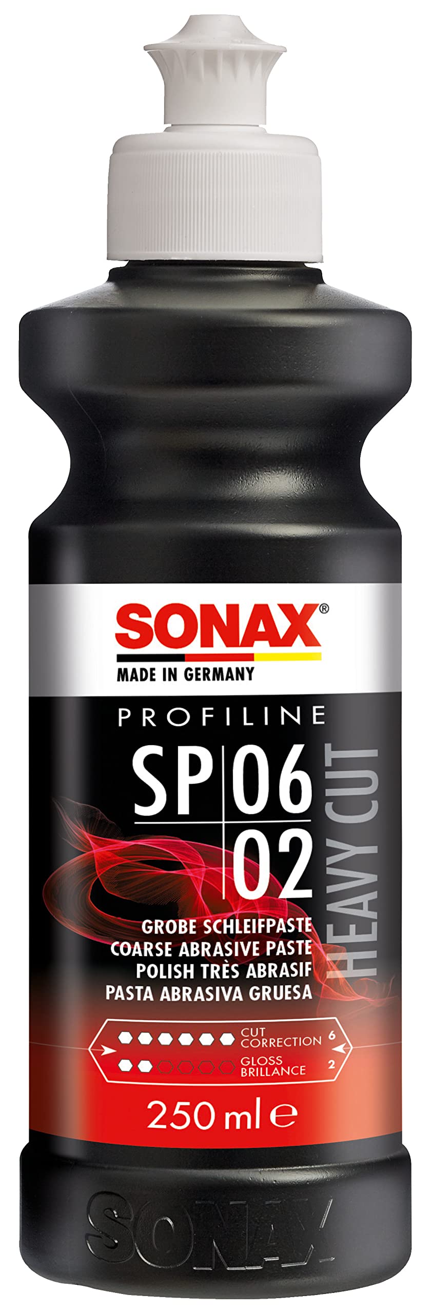 SONAX PROFILINE SP 06-02 (250 ml) silikonfreie Schleifpaste zum Abschleifen von verwitterten und verkratzten Lackschichten | Art-Nr. 03201410 von SONAX