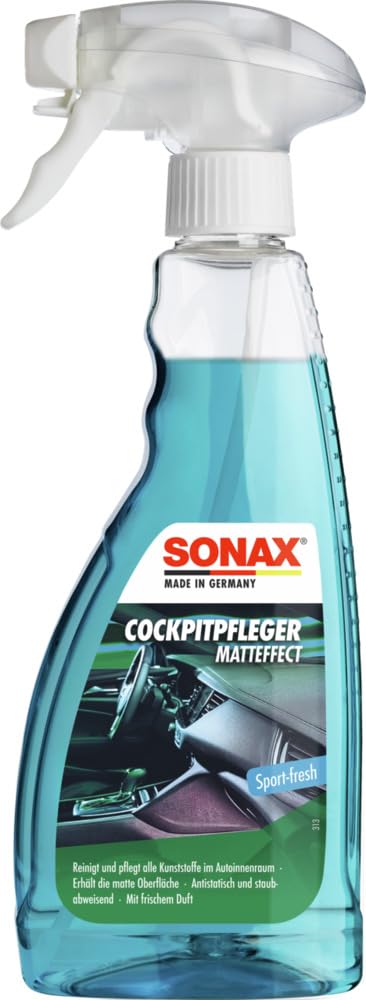 SONAX CockpitPfleger Matteffect Sport-Fresh (500 ml) reinigt und pflegt alle Kunststoffteile im Auto | Art-Nr. 03572410 von SONAX