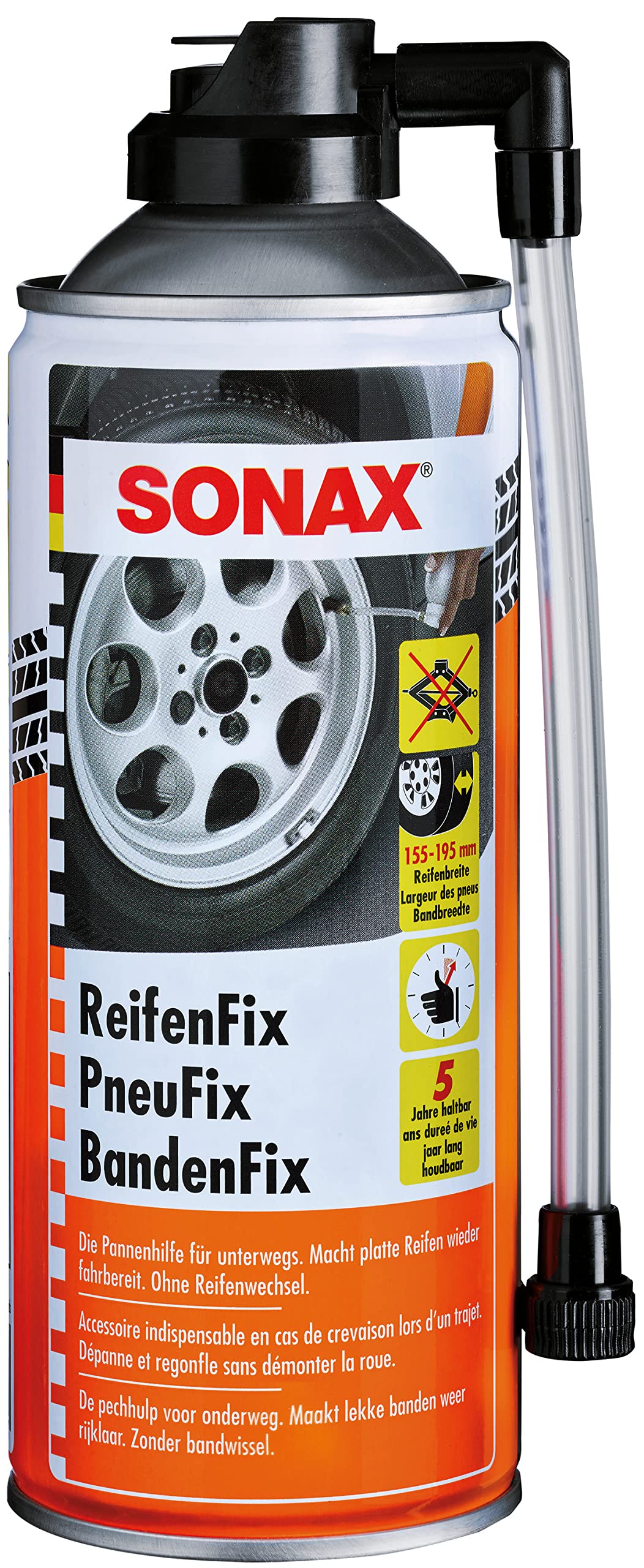 SONAX ReifenFix (400 ml) die zuverlässige Pannenhilfe für unterwegs | Art-Nr. 04323000 von SONAX