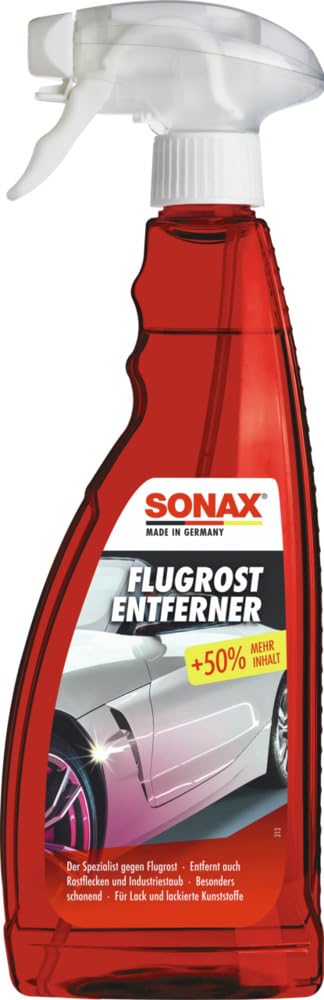 SONAX FlugrostEntferner (750 ml) entfernt aggressive Flugrost-Rückstände und Industriestaub von allen Lack- und lackierten Kunststoffoberflächen | Art-Nr. 05134000 von SONAX