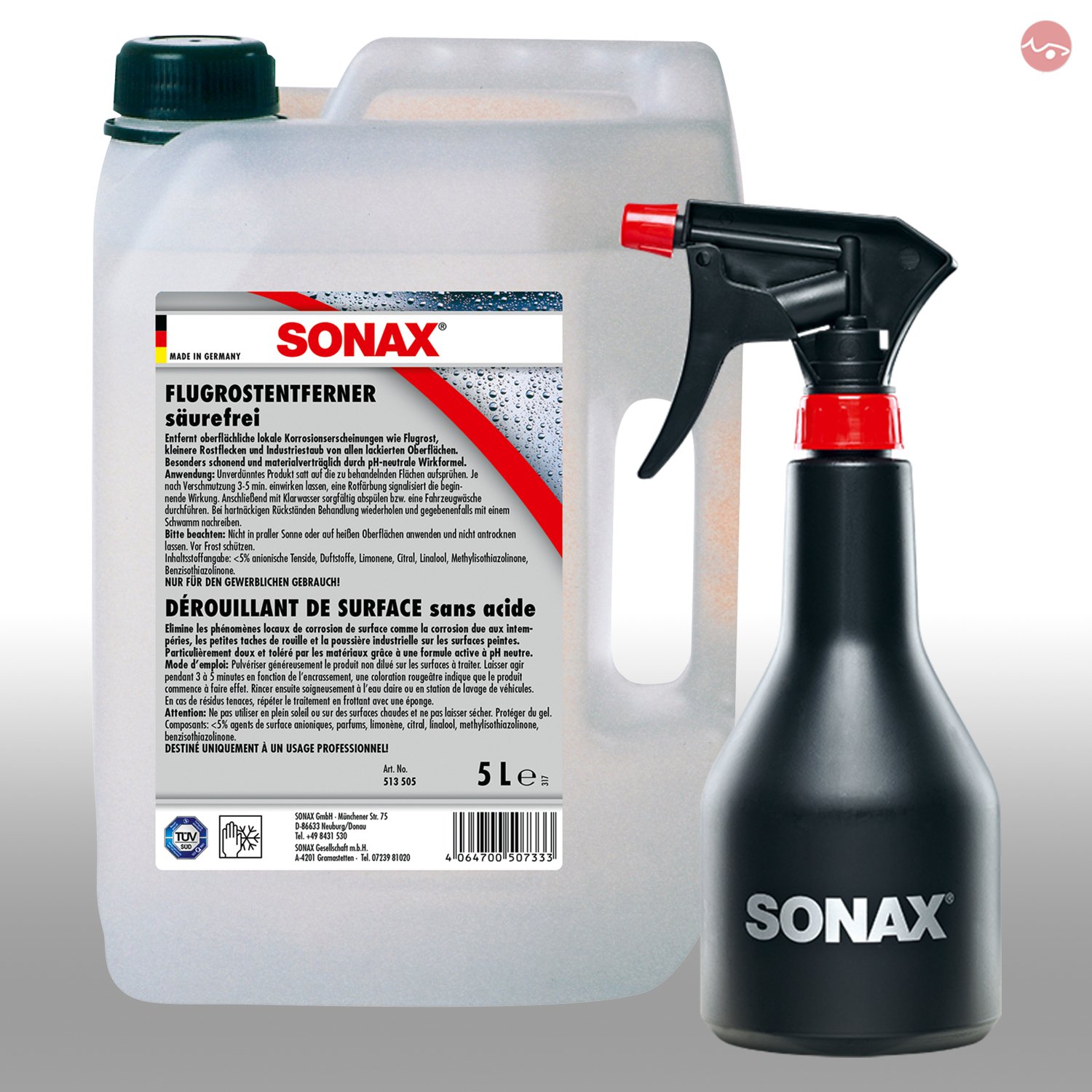 SONAX FlugrostEntferner 5L 05135050 + GRATIS Sprühboy Sprühflasche 04997000 von SONAX