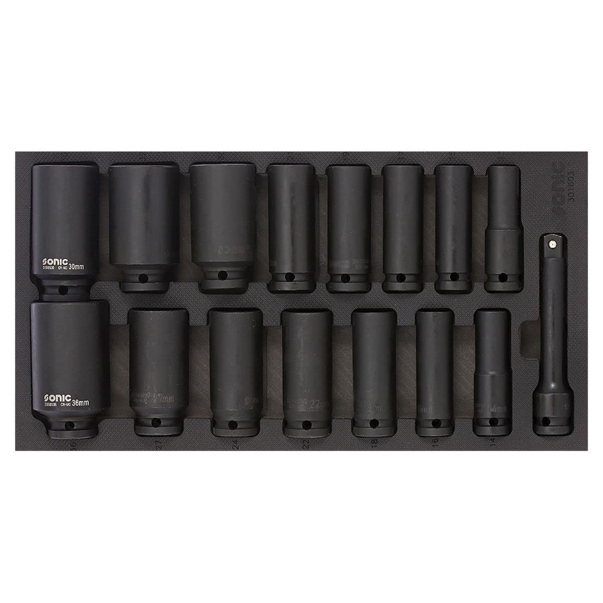Sonic 301603 Impact Steckschlüssel SFS 1/3 Set, 1/2, 16 Stück Sonic 301603 Impact Steckschlüssel SFS 1/3 Set, 1/2, 16 Stück von Sonic