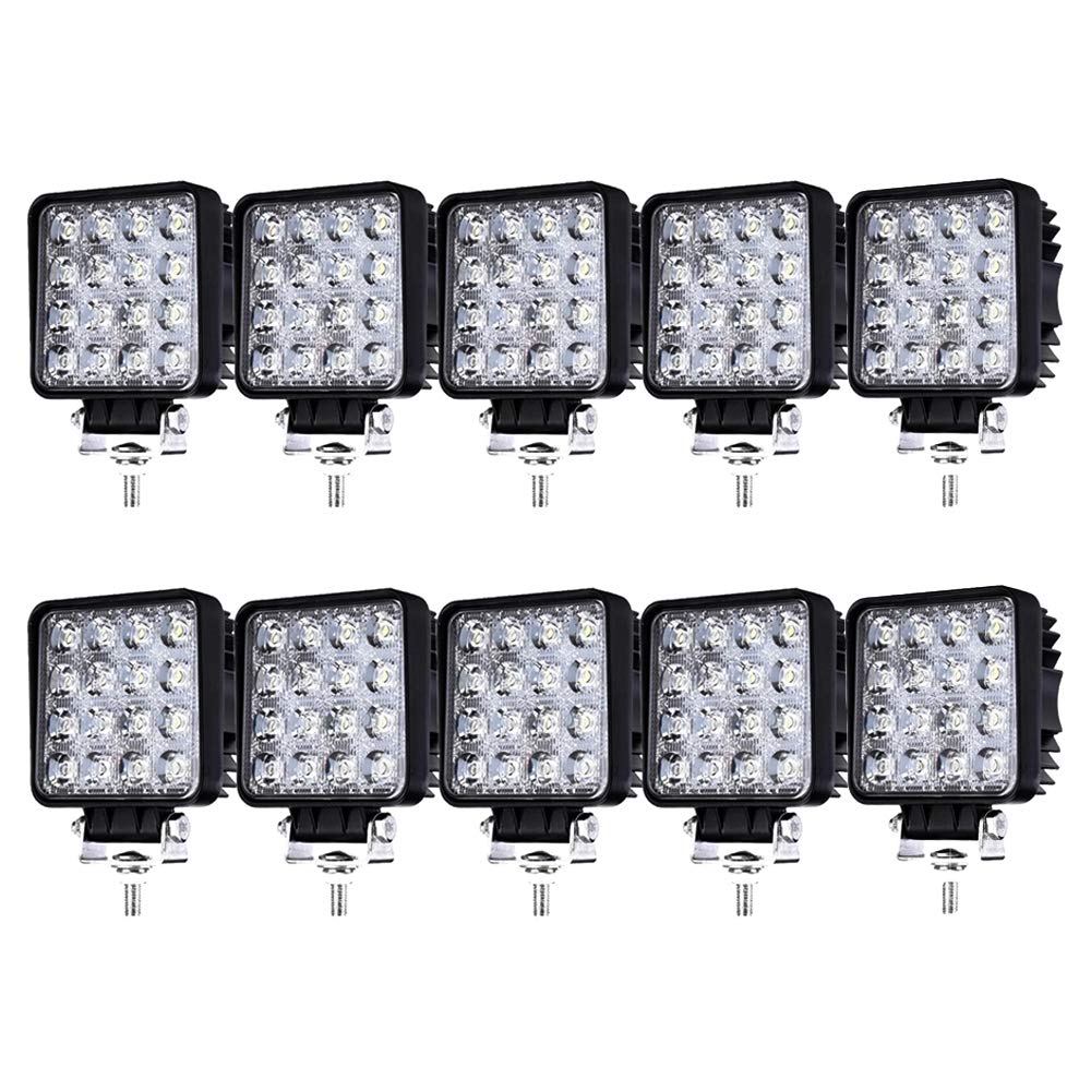 Sonnewelt LED Arbeitsscheinwerfer,Rechteck Zusatzscheinwerfer,IP67 Wasserdicht 12V 24V LED Scheinwerfer für LKW,Offroad, SUV, ATV,traktor Rückfahrscheinwerfer(10 X 48W) von Sonnewelt