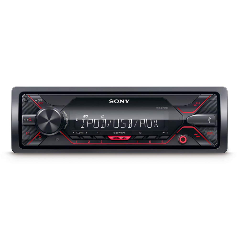 Sony DSX-A210UI MP3 Autoradio (mit Extrabass, USB, AUX Anschluss und iPod/iPhone Control Funktion) Beleuchtung: rot von Sony