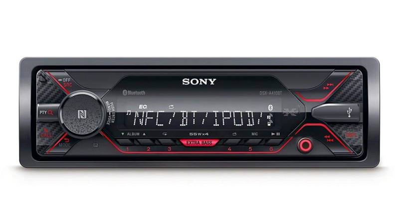 Sony DSX-A410BT MP3 Autoradio (Dual Bluetooth, NFC, USB, AUX Anschluss, Beleuchtung, 4 x 55 Watt, Freisprechen) rot von Sony