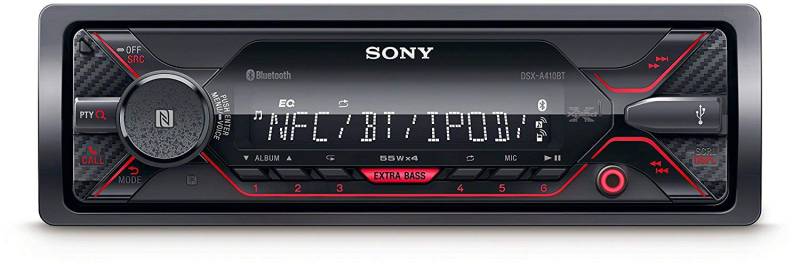 Sony DSX-A410BT MP3 Autoradio (Dual Bluetooth, NFC, USB, AUX Anschluss, Beleuchtung, 4 x 55 Watt, Freisprechen) rot von Sony