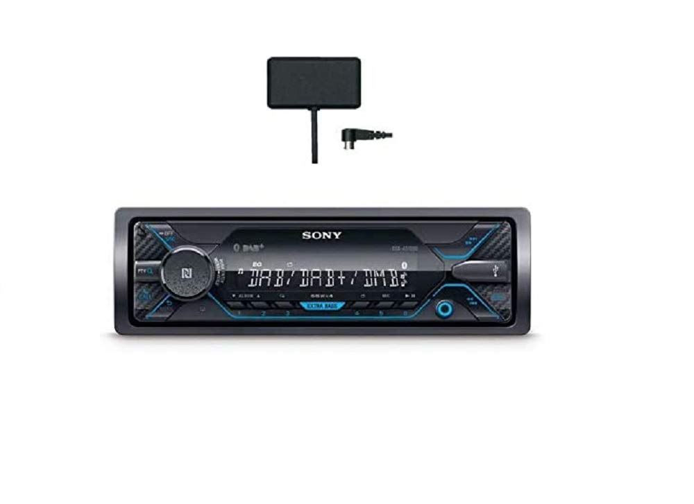 Sony DSX-A510KIT DAB+ Autoradio mit Antenne, Dual Bluetooth, NFC, USB und AUX Anschluss | blaue Beleuchtung | Freisprechen, Schwarz von Sony