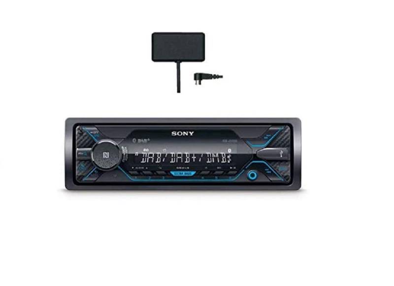 Sony DSX-A510KIT DAB+ Autoradio mit Antenne, Dual Bluetooth, NFC, USB und AUX Anschluss | blaue Beleuchtung | Freisprechen, Schwarz von Sony