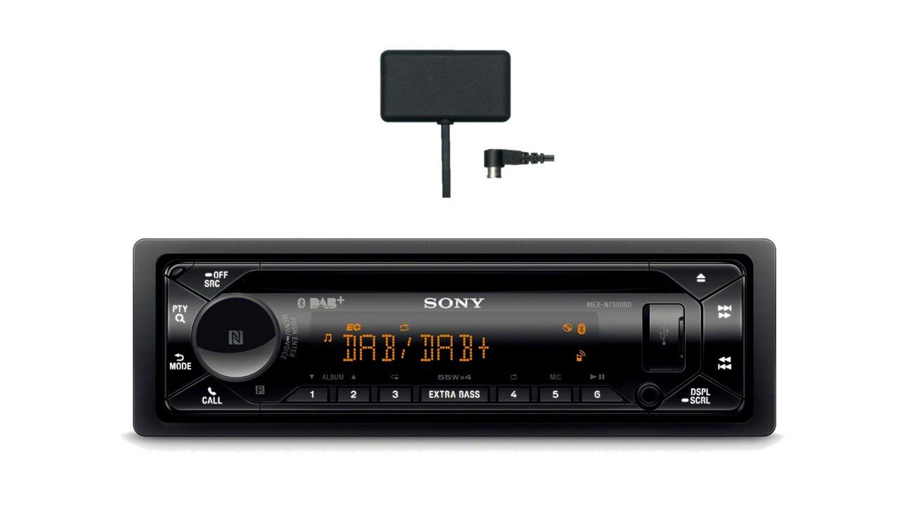 Sony MEX-N7300KIT DAB+ Autoradio mit CD, Dual Bluetooth, USB und AUX Anschluss | Bluetooth Freisprechen | 4 X55 Watt | 3X Preout | Extra Bass | Vario Color von Sony