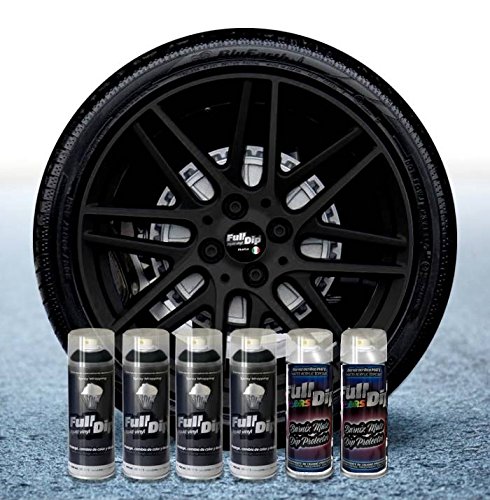 Sophisticauto Felgenfolie Set 6X Spray Full Dip Schwarz mit Matt Top Coat von Sophisticauto