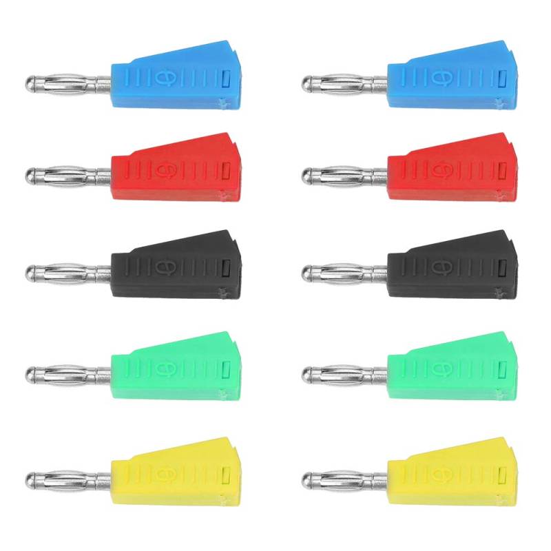 Bananenstecker, 10Pcs P3002 4Mm Vernickelter Lautsprecher Bananenstecker PrüFspitze Binding Post FüR Die Meisten Lautsprecher Weltweit Stapelbares Design, OxidationsbestäNdig Und Langlebig von Sorand