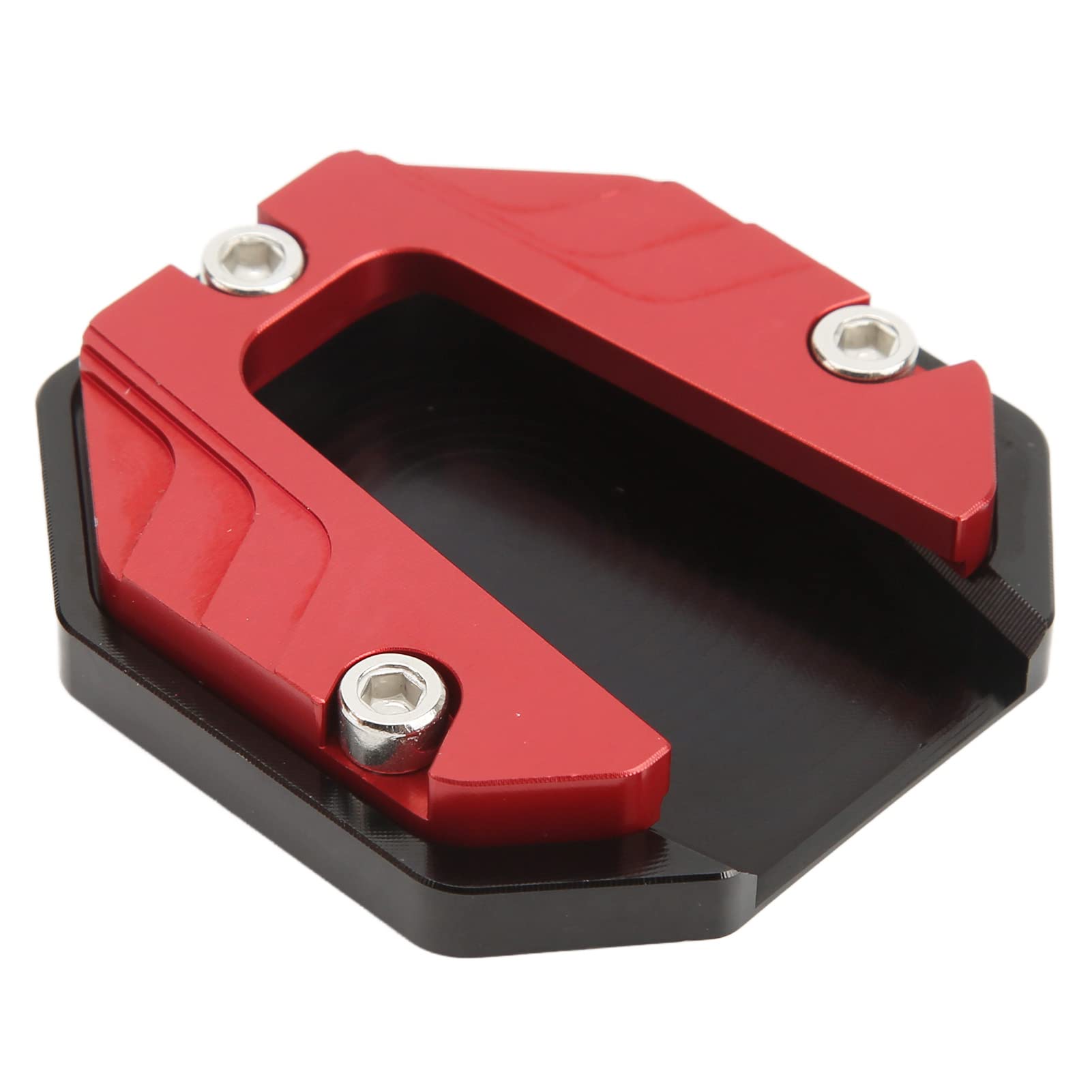 Motorrad -Seitenständerplattenpad, Aluminiumlegierung Universal Motorrad -Kickstandplatte, Hochfestigkeit Kickstand Extender Pad Panel Support Accessory mit Sechskantschlüssel (Rot) von Sorandy