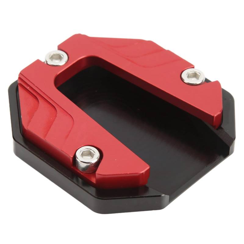 Motorrad -Seitenständerplattenpad, Aluminiumlegierung Universal Motorrad -Kickstandplatte, Hochfestigkeit Kickstand Extender Pad Panel Support Accessory mit Sechskantschlüssel (Rot) von Sorandy