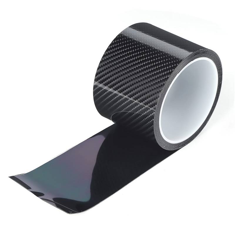 Schwarzer Kohlefaser -Schutzfilm, Universeller Chrom -Trockenfaser -Auto -Schutzaufkleber, Fahrzeug detailliertes Klebeband -Overlay -Außenzubehör Passt für die meisten Autos (7cm*3metres) von Sorandy